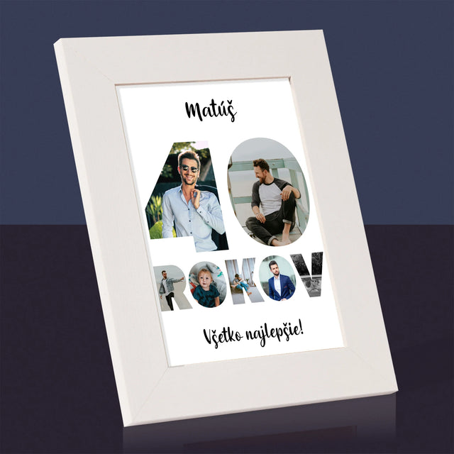Slovo Z Fotografií: 40 Rokov Z Tvojich Fotografií - Rámček Na Fotografiu (Vertikálne)