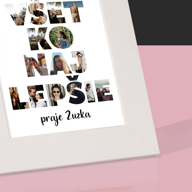 Slovo Z Fotografií: Všetko Najlepšie Z Tvojich Fotografií - Rámček Na Fotografiu (Vertikálne)