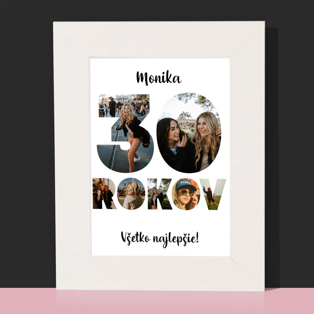 Slovo Z Fotografií: 30 Rokov Z Tvojich Fotografií - Rámček Na Fotografiu (Vertikálne)