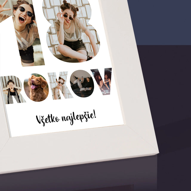 Slovo Z Fotografií: 18 Rokov Z Tvojich Fotografií - Rámček Na Fotografiu (Vertikálne)
