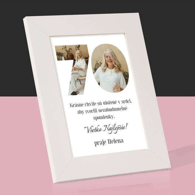 Slovo Z Fotografií: 70. Narodeniny - Rámček Na Fotografiu (Vertikálne)