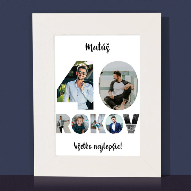 Slovo Z Fotografií: 40 Rokov Z Tvojich Fotografií - Rámček Na Fotografiu (Vertikálne)