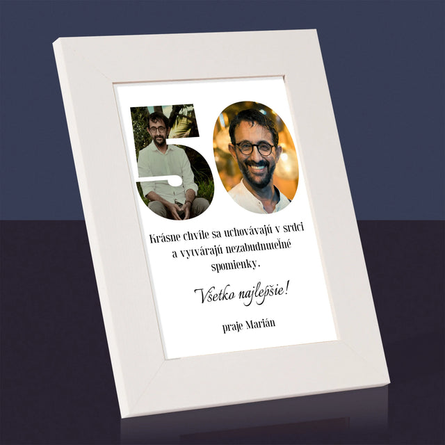 Slovo Z Fotografií: 50. Narodeniny - Rámček Na Fotografiu (Vertikálne)