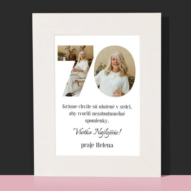 Slovo Z Fotografií: 70. Narodeniny - Rámček Na Fotografiu (Vertikálne)