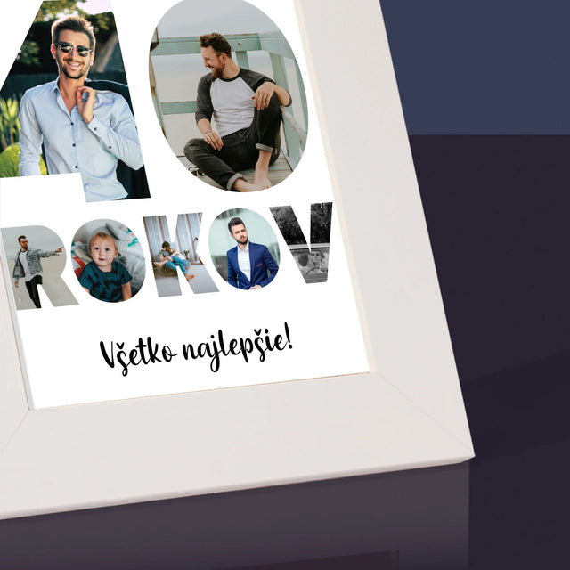 Slovo Z Fotografií: 40 Rokov Z Tvojich Fotografií - Rámček Na Fotografiu (Vertikálne)