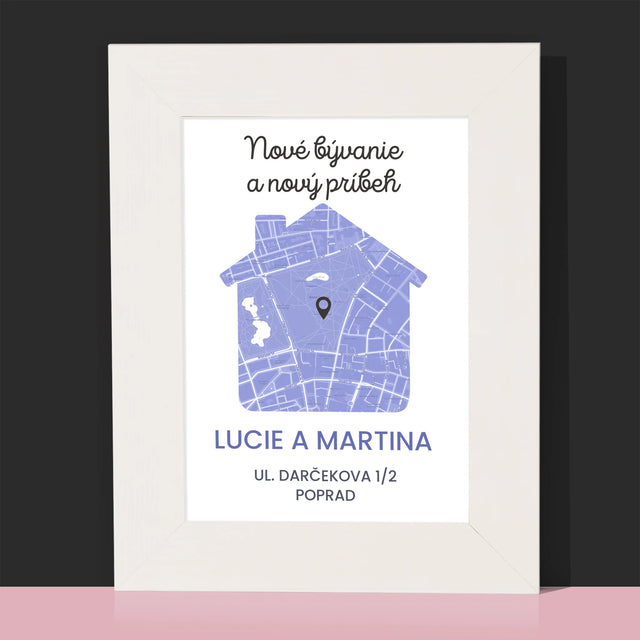 Mapa Mesta: Mapa Mesta: Nové Bývanie - Rámček Na Fotografiu (Vertikálne)
