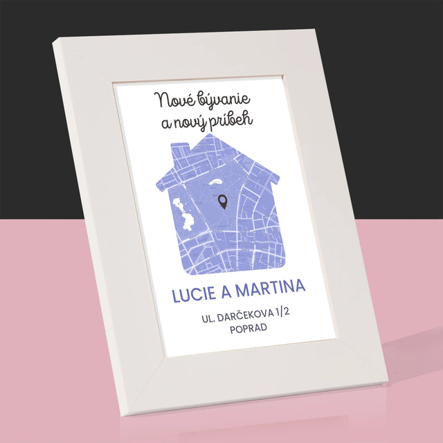 Mapa Mesta: Mapa Mesta: Nové Bývanie - Rámček Na Fotografiu (Vertikálne)