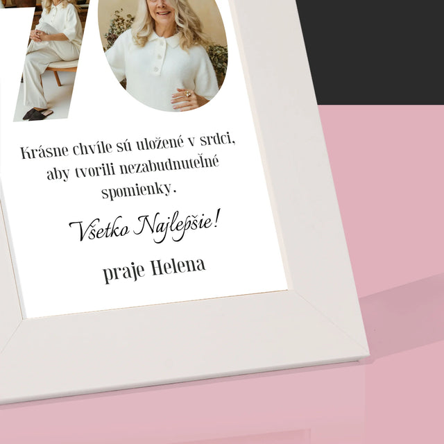 Slovo Z Fotografií: 70. Narodeniny - Rámček Na Fotografiu (Vertikálne)