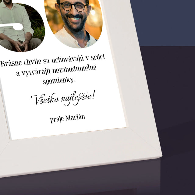 Slovo Z Fotografií: 50. Narodeniny - Rámček Na Fotografiu (Vertikálne)