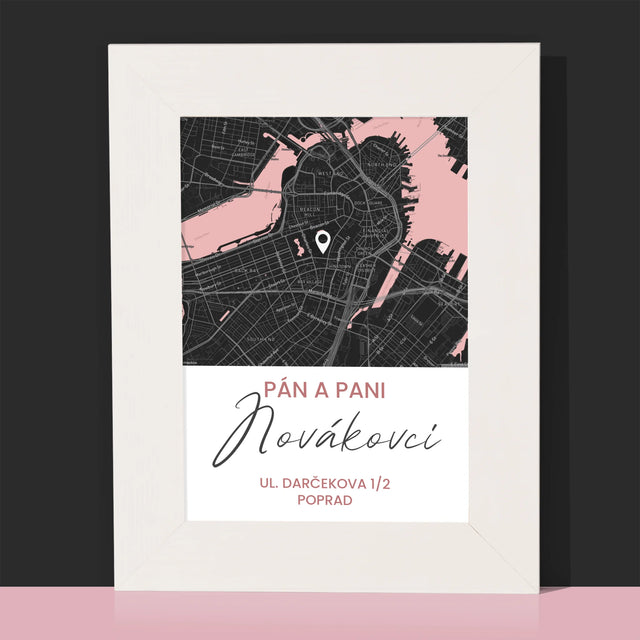 Mapa Mesta: Mapa Mesta: Pán A Pani - Rámček Na Fotografiu (Vertikálne)