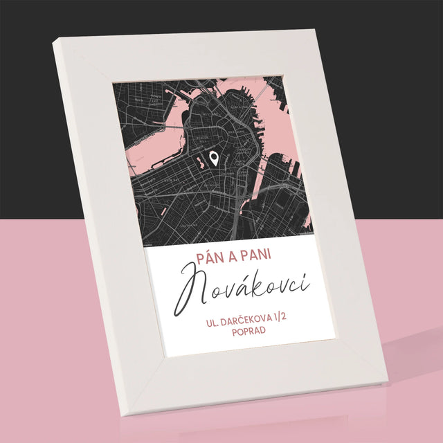 Mapa Mesta: Mapa Mesta: Pán A Pani - Rámček Na Fotografiu (Vertikálne)