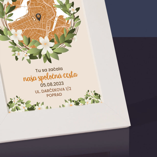 Mapa Mesta: Mapa Mesta: Začiatok Spoločnej Cesty - Rámček Na Fotografiu (Vertikálne)