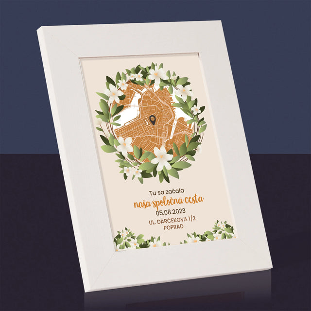 Mapa Mesta: Mapa Mesta: Začiatok Spoločnej Cesty - Rámček Na Fotografiu (Vertikálne)