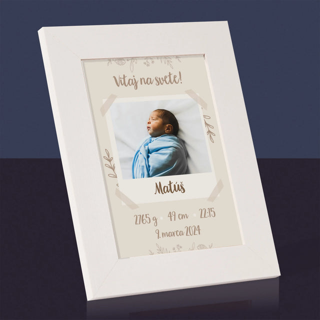 Údaje Narodenia Dieťaťa: Narodenie Dieťaťa Vetvičky - Rámček Na Fotografiu (Vertikálne)