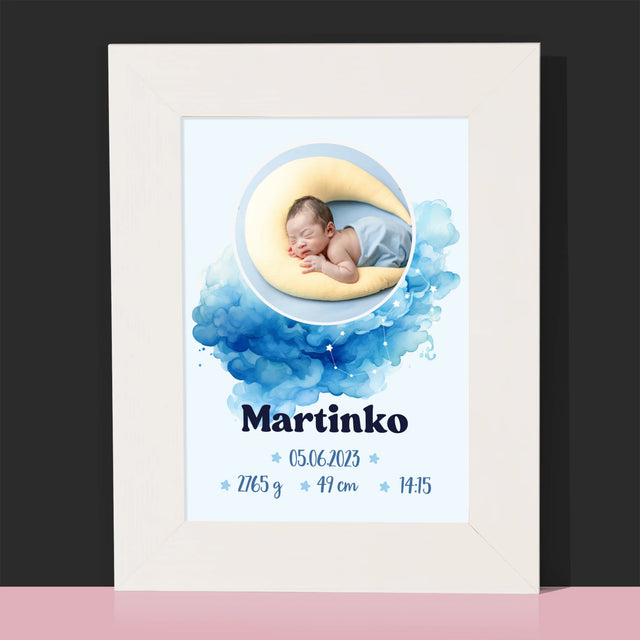 Údaje Narodenia Dieťaťa: Znamenie Chlapec - Rámček Na Fotografiu (Vertikálne)