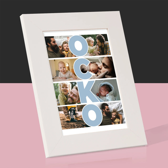 Fotokoláž: Nápis Ocko - Rámček Na Fotografiu (Vertikálne)