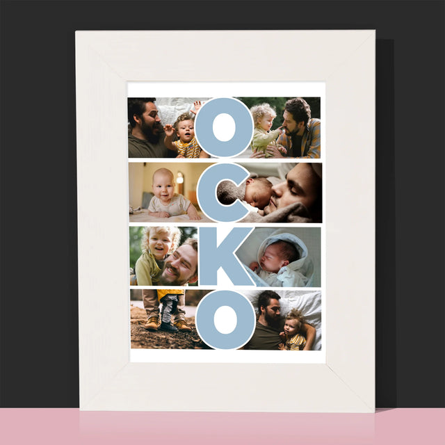 Fotokoláž: Nápis Ocko - Rámček Na Fotografiu (Vertikálne)