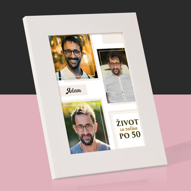 Fotokoláž: Život Sa Začína Po 50 - Rámček Na Fotografiu (Vertikálne)