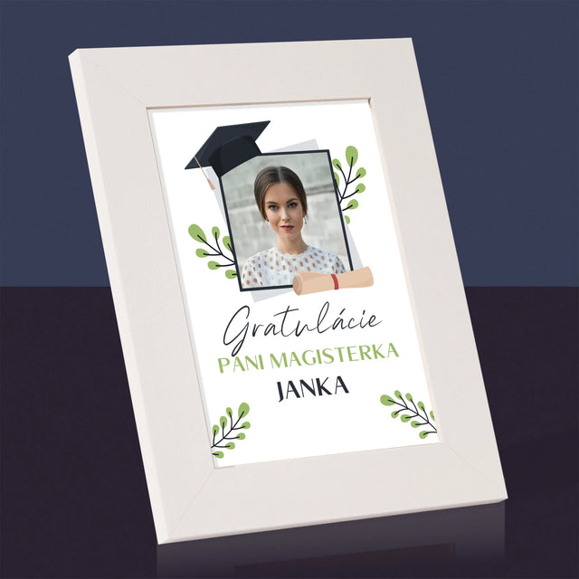 Fotografia A Podpis: Gratulácie Magisterka - Rámček Na Fotografiu (Vertikálne)
