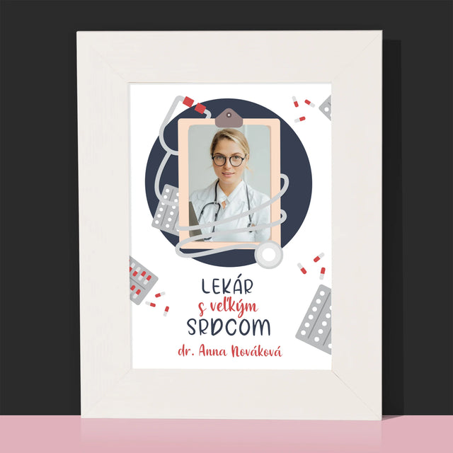 Fotografia A Podpis: Lekár S Veľkým Srdcom - Rámček Na Fotografiu (Vertikálne)