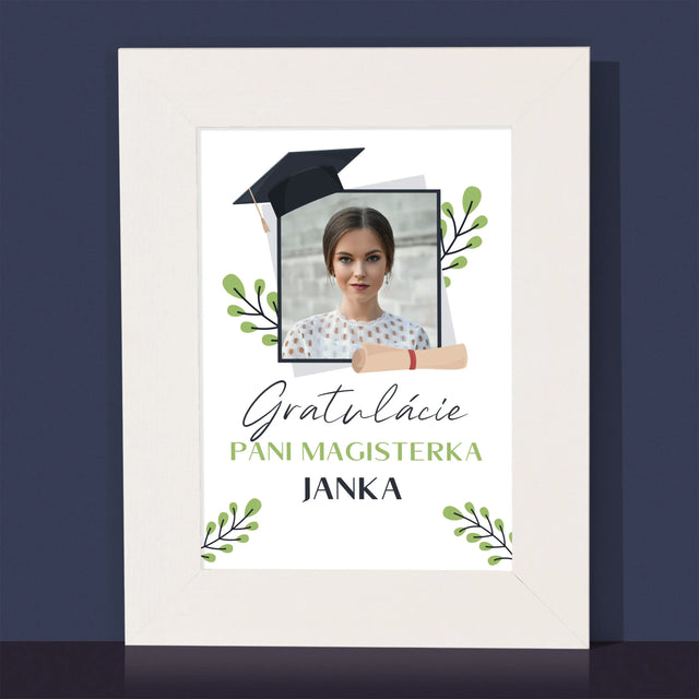 Fotografia A Podpis: Gratulácie Magisterka - Rámček Na Fotografiu (Vertikálne)