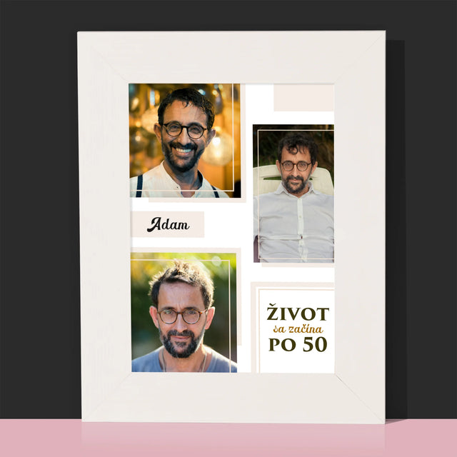 Fotokoláž: Život Sa Začína Po 50 - Rámček Na Fotografiu (Vertikálne)