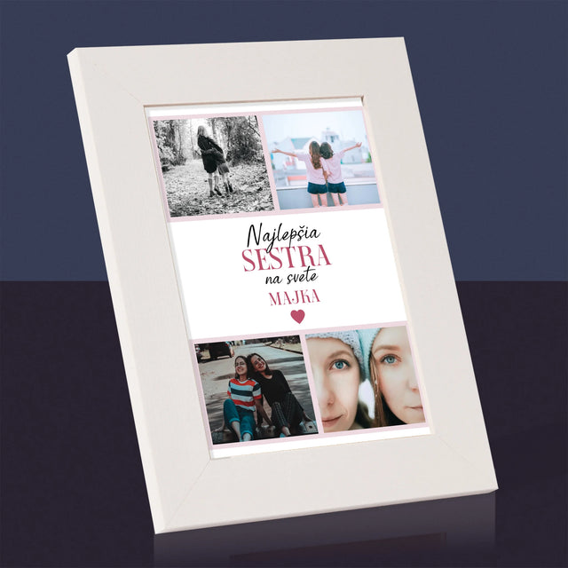 Fotokoláž: Najlepšia Sestra - Rámček Na Fotografiu (Vertikálne)