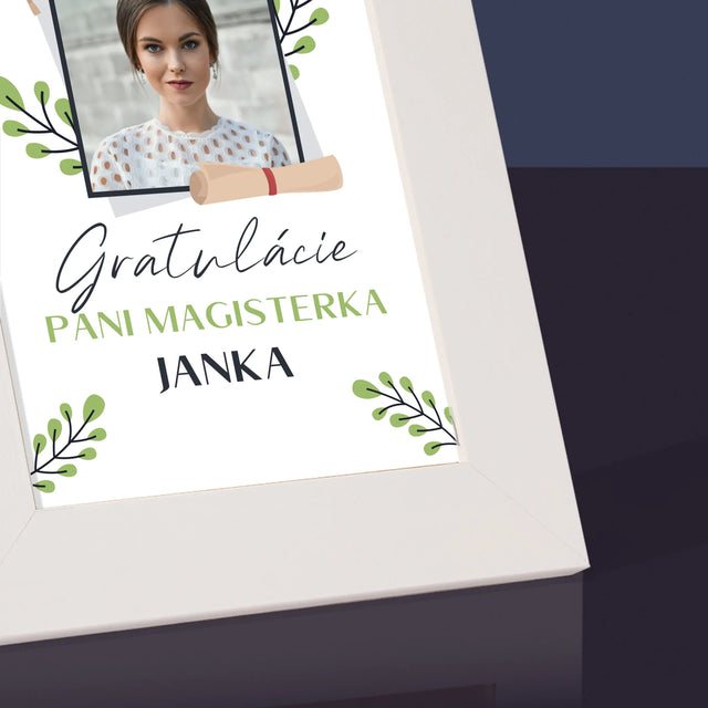 Fotografia A Podpis: Gratulácie Magisterka - Rámček Na Fotografiu (Vertikálne)