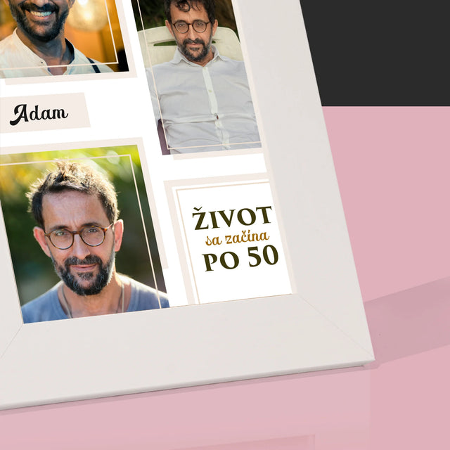 Fotokoláž: Život Sa Začína Po 50 - Rámček Na Fotografiu (Vertikálne)