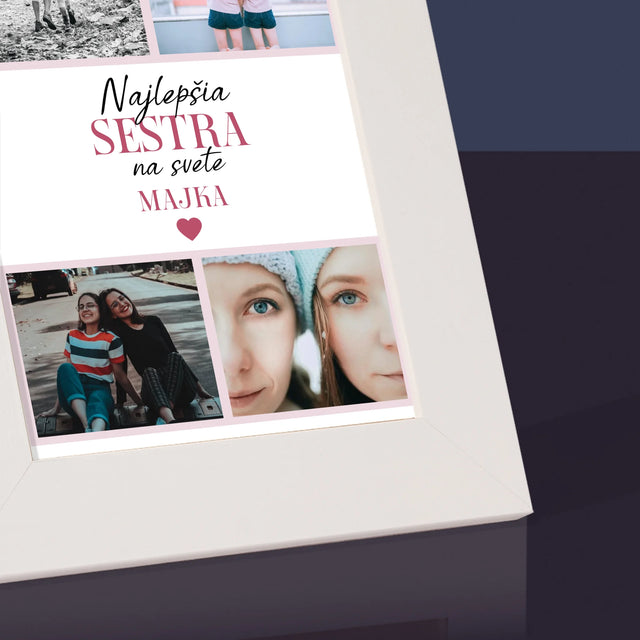 Fotokoláž: Najlepšia Sestra - Rámček Na Fotografiu (Vertikálne)