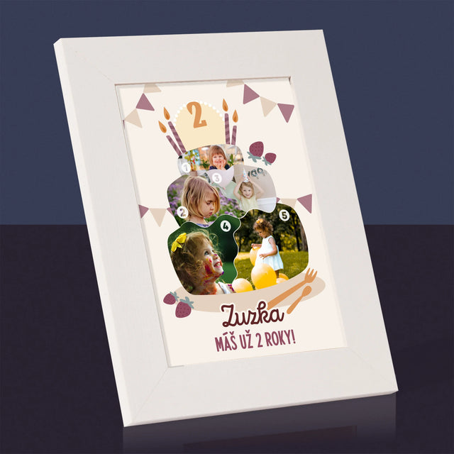 Tvar Z Fotografií: Narodeninová Torta - Rámček Na Fotografiu (Vertikálne)