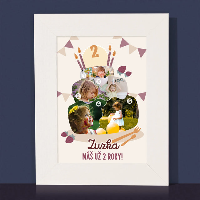 Tvar Z Fotografií: Narodeninová Torta - Rámček Na Fotografiu (Vertikálne)