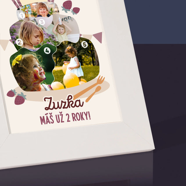 Tvar Z Fotografií: Narodeninová Torta - Rámček Na Fotografiu (Vertikálne)