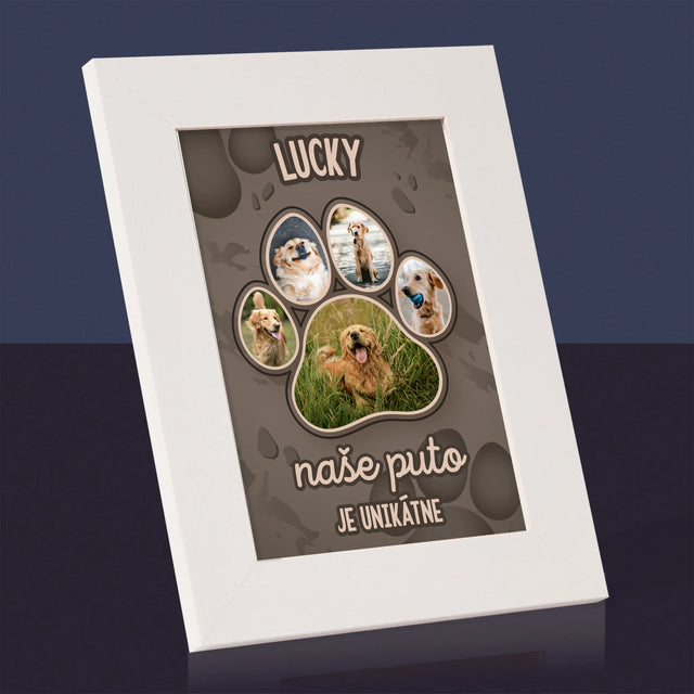 Tvar Z Fotografií: Odtlačok Labky - Rámček Na Fotografiu (Vertikálne)