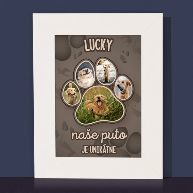 Tvar Z Fotografií: Odtlačok Labky - Rámček Na Fotografiu (Vertikálne)