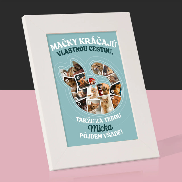 Tvar Z Fotografií: Mačka - Rámček Na Fotografiu (Vertikálne)