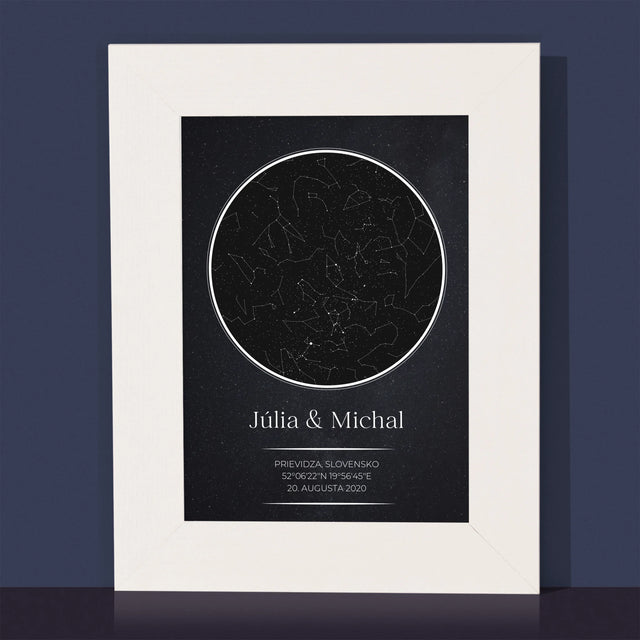 Mapa Hviezd: Mapa Hviezd: Pre Zamilovaných - Rámček Na Fotografiu (Vertikálne)