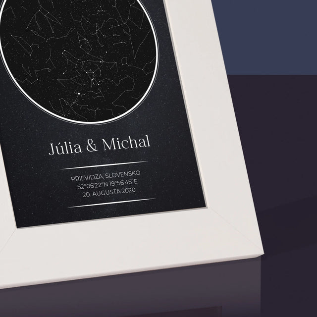 Mapa Hviezd: Mapa Hviezd: Pre Zamilovaných - Rámček Na Fotografiu (Vertikálne)