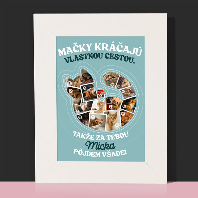 Tvar Z Fotografií: Mačka - Rámček Na Fotografiu (Vertikálne)
