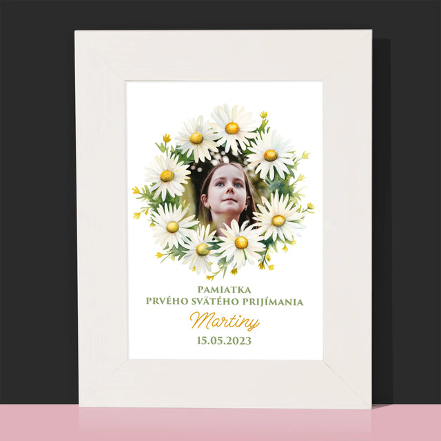 Fotografia A Podpis: Pamiatka 1. Sv Prijímania Sedmokrásky - Rámček Na Fotografiu (Vertikálne)