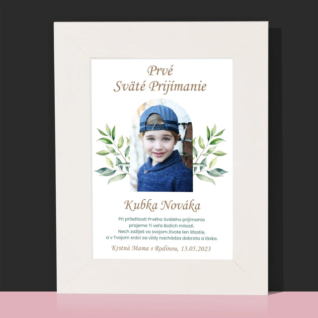 Fotografia A Podpis: Prvé Sväté Prijímanie Venovanie - Rámček Na Fotografiu (Vertikálne)