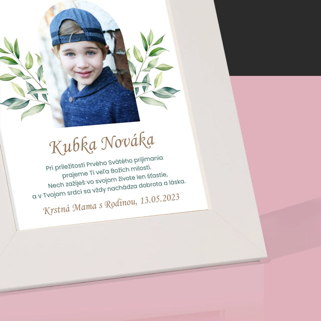 Fotografia A Podpis: Prvé Sväté Prijímanie Venovanie - Rámček Na Fotografiu (Vertikálne)
