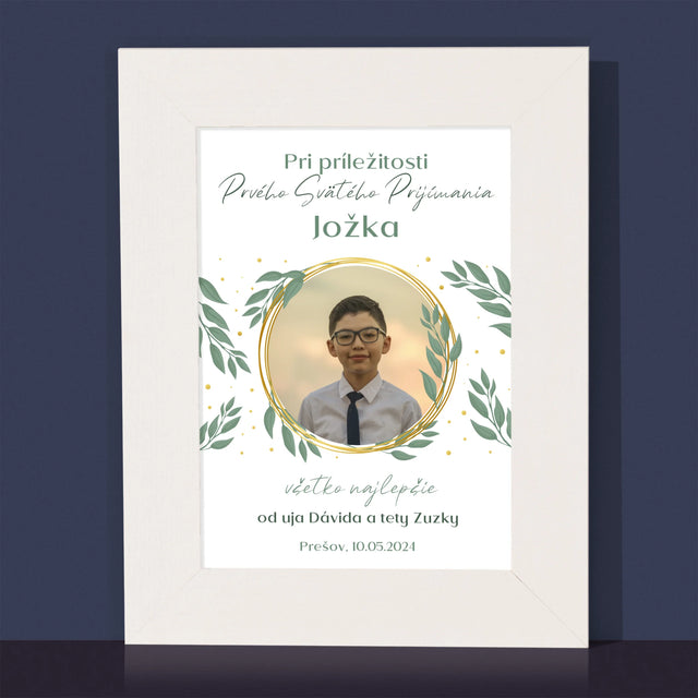Fotografia A Podpis: Pri Príležitosti Prvého Svätého Prijímania - Rámček Na Fotografiu (Vertikálne)