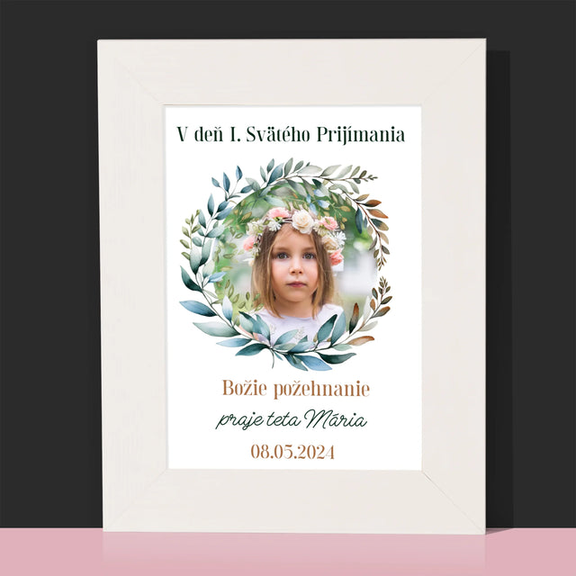Fotografia A Podpis: V Deň I. Svätého Prijímania - Rámček Na Fotografiu (Vertikálne)