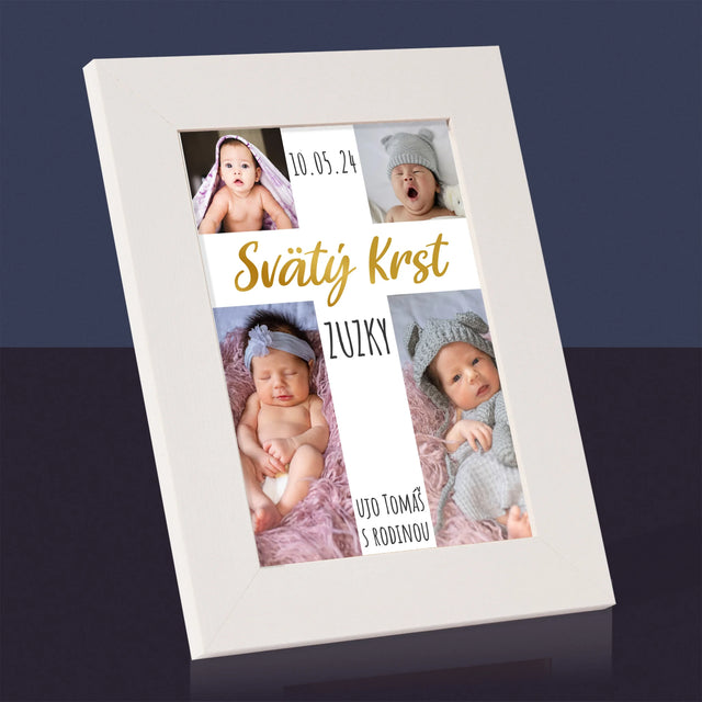Fotokoláž: Svätý Krst Kríž - Rámček Na Fotografiu (Vertikálne)