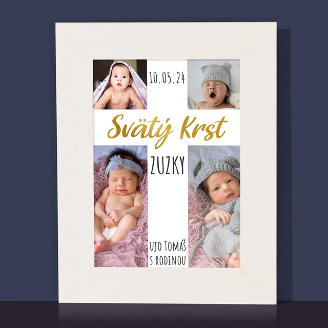 Fotokoláž: Svätý Krst Kríž - Rámček Na Fotografiu (Vertikálne)