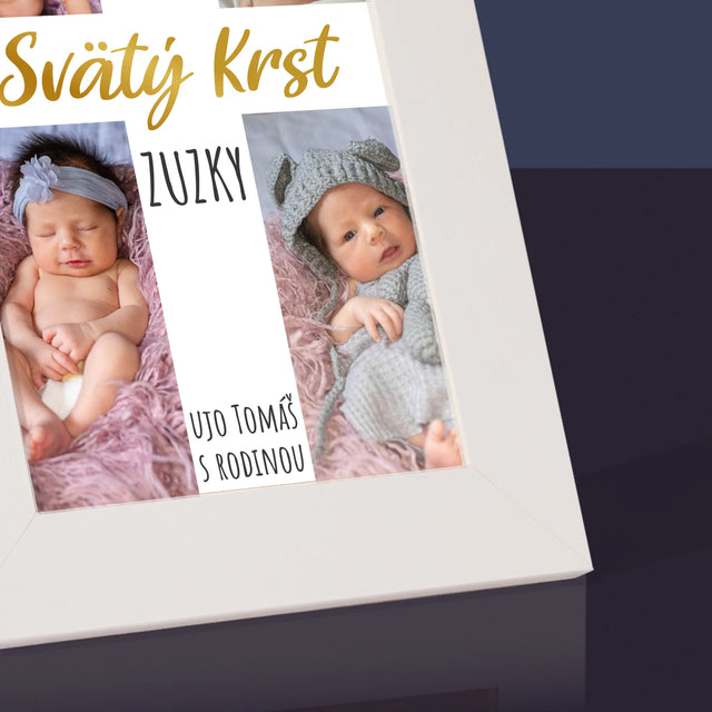 Fotokoláž: Svätý Krst Kríž - Rámček Na Fotografiu (Vertikálne)