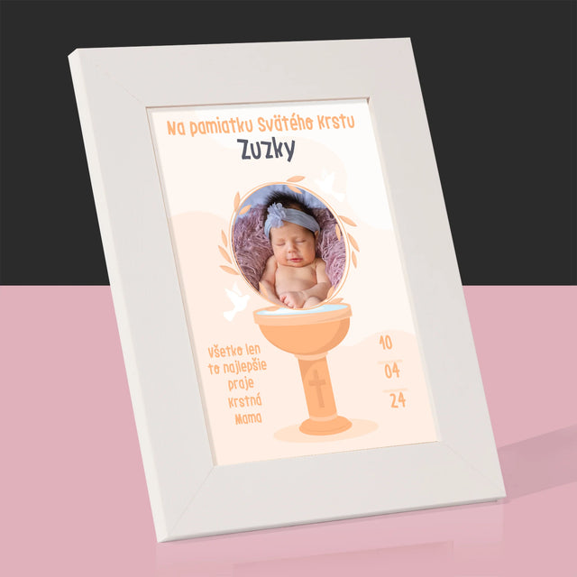 Fotografia A Podpis: Na Pamiatku Svätého Krstu - Rámček Na Fotografiu (Vertikálne)