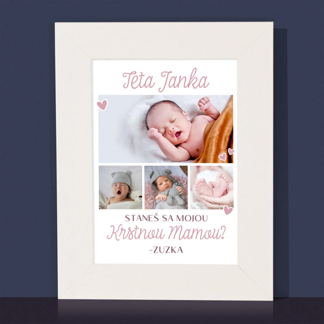 Fotokoláž: Staneš Sa Mojou Krstnou - Rámček Na Fotografiu (Vertikálne)