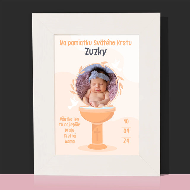 Fotografia A Podpis: Na Pamiatku Svätého Krstu - Rámček Na Fotografiu (Vertikálne)